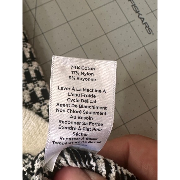 Talbots Womens Black‎ White Geometric Knit Sleeveless Button Front Dress Size L - Picture 9 of 12